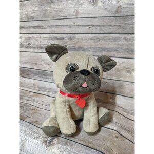 Hallmark Pug Dog Plush With Red Collar 8" Stuffed Animal Toy